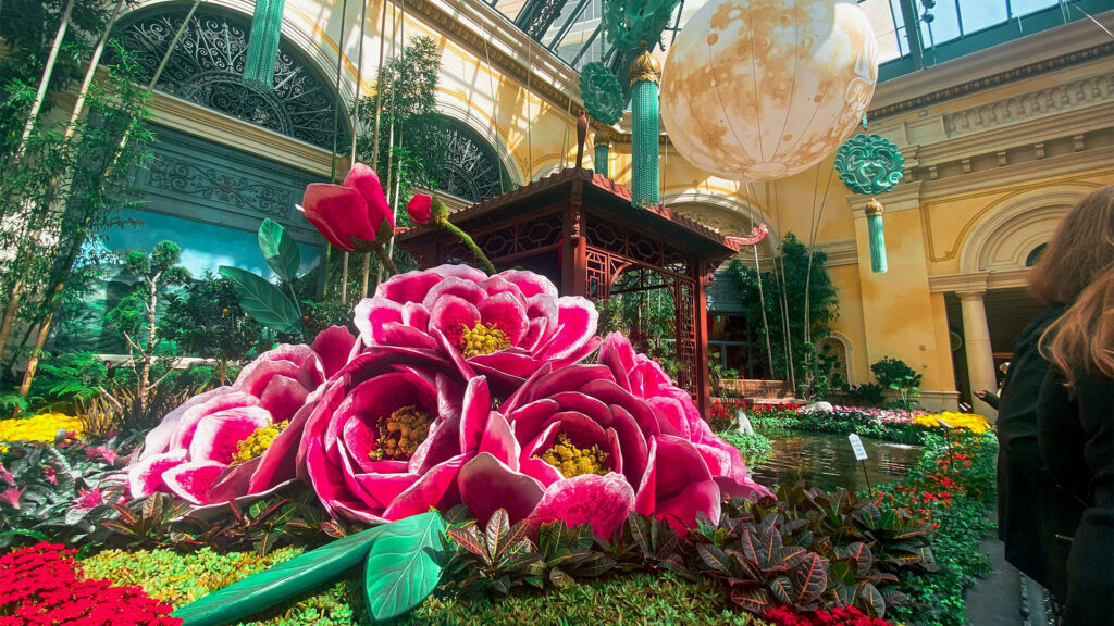 A beautiful floral display inside the Bellagio Conservatory in Las Vegas.