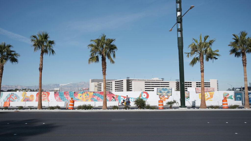 Colorful Street Art Wall in Downtown Las Vegas.
