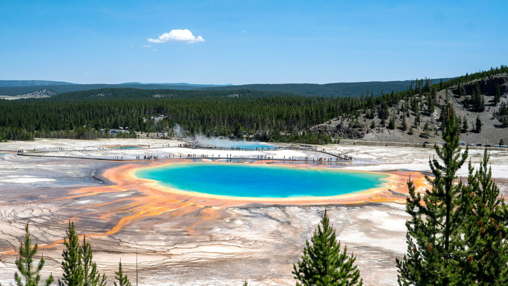 A Panoramic View of Yellowstone's Grand Prismatic Spring